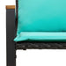 Bank met kussen Zwart en Turquoise 115 x 65 x 72 cm Rattan