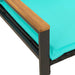 Bank met kussen Zwart en Turquoise 115 x 65 x 72 cm Rattan