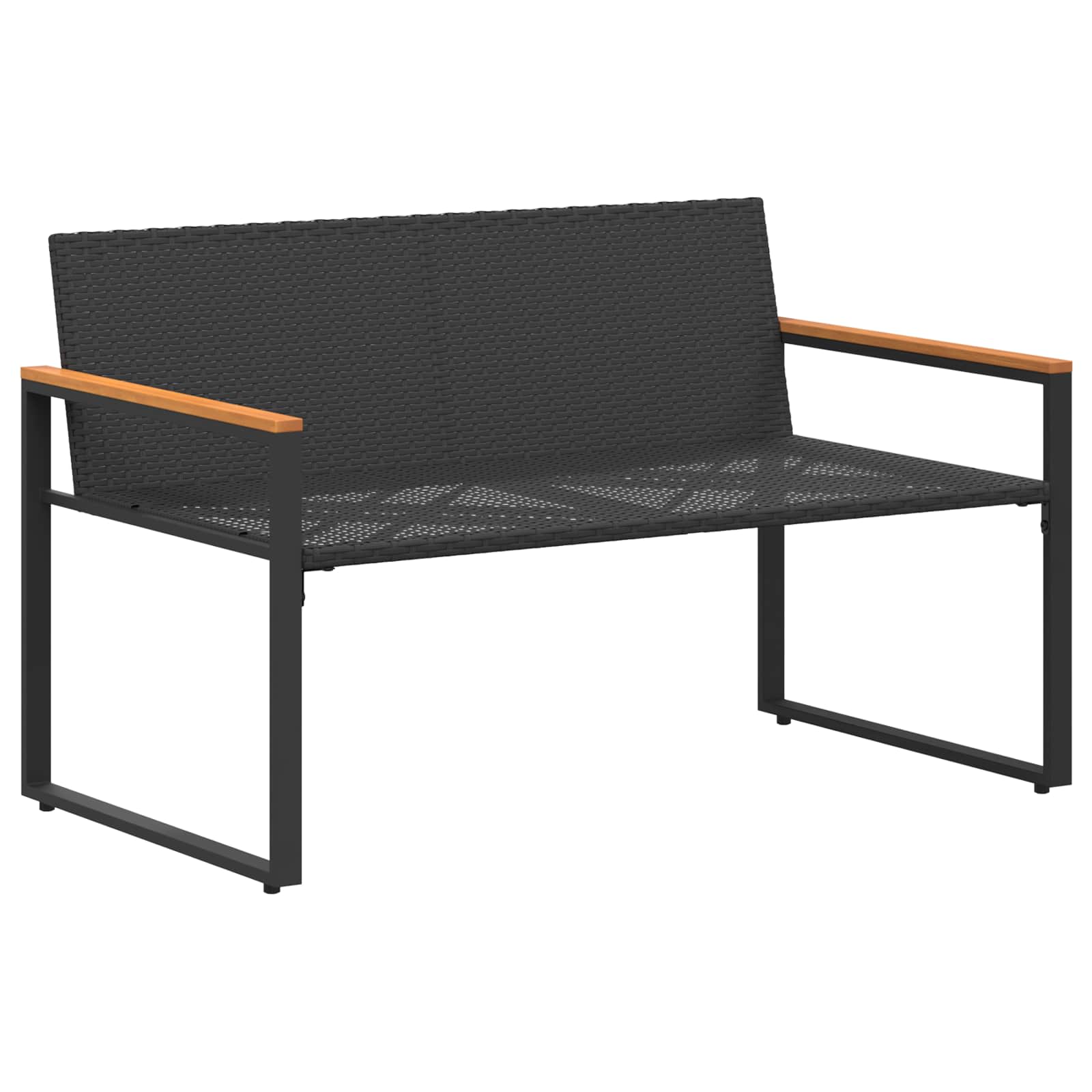 Bank met kussen Zwart en Turquoise 115 x 65 x 72 cm Rattan