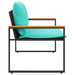 Bank met kussen Zwart en Turquoise 115 x 65 x 72 cm Rattan