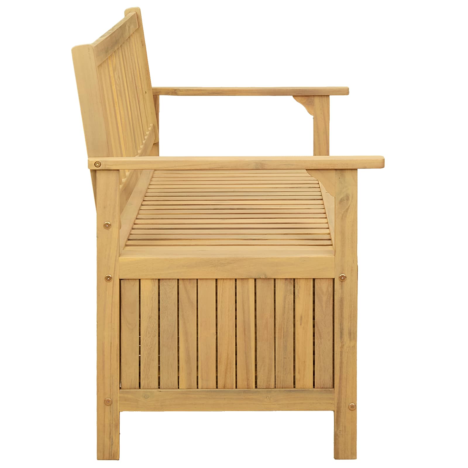 Opslagbank 2 -Seater 120 x 63 x 84 cm Massief Acacia