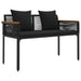 Tuinbank met kussen Zwart 117 x 54 x 74.5 cm poly rattan