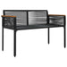 Tuinbank met kussen Zwart 117 x 54 x 74.5 cm poly rattan