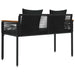 Tuinbank met kussen Zwart 117 x 54 x 74.5 cm poly rattan