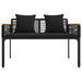 Tuinbank met kussen Zwart 117 x 54 x 74.5 cm poly rattan