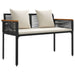 Tuinbank Zwart en Cream Wit 117 x 54 x 74.5 cm poly rattan