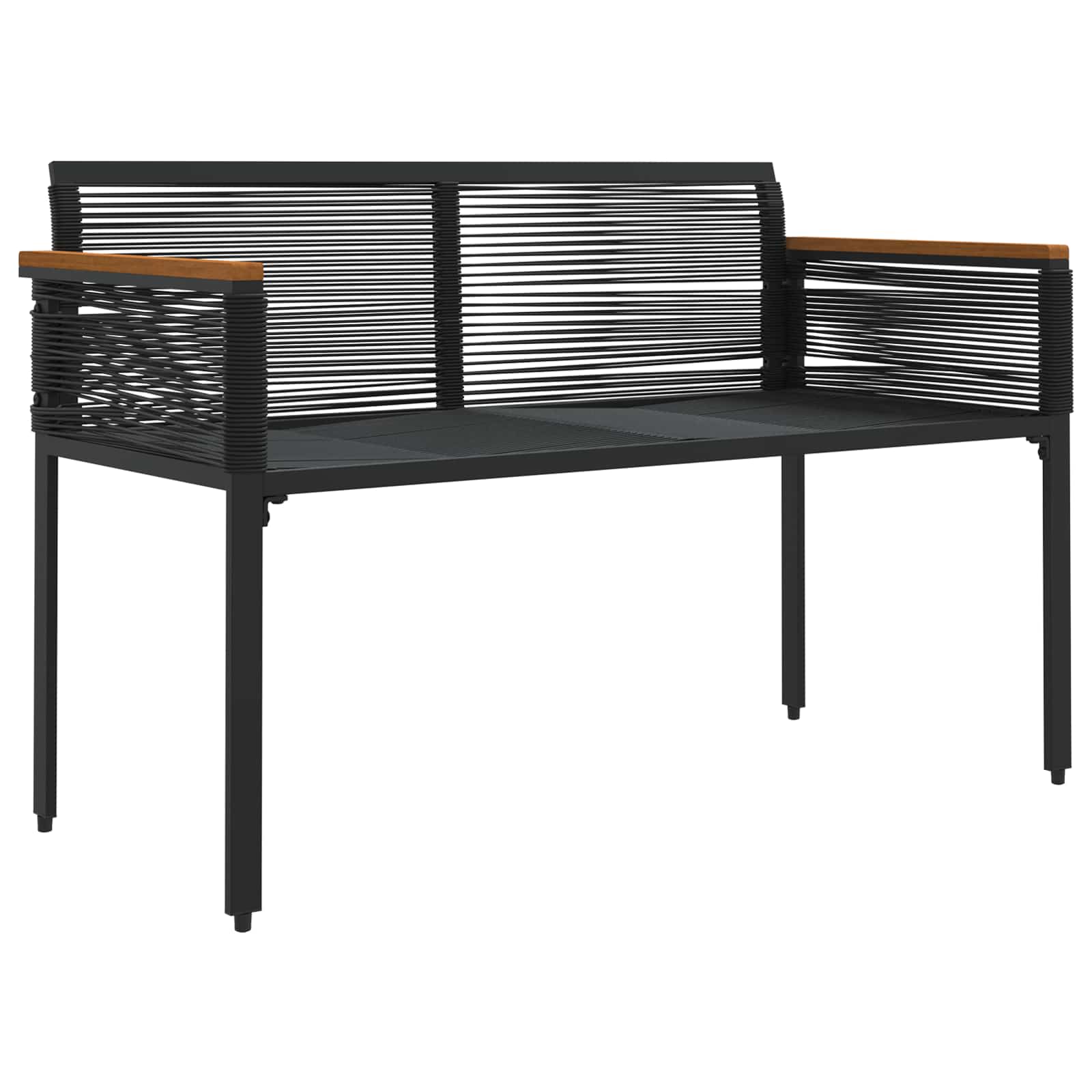 Tuinbank Zwart en Cream Wit 117 x 54 x 74.5 cm poly rattan