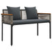 Tuinbank Grijs en Donkergrijs 117 x 54 x 74.5 cm poly rattan