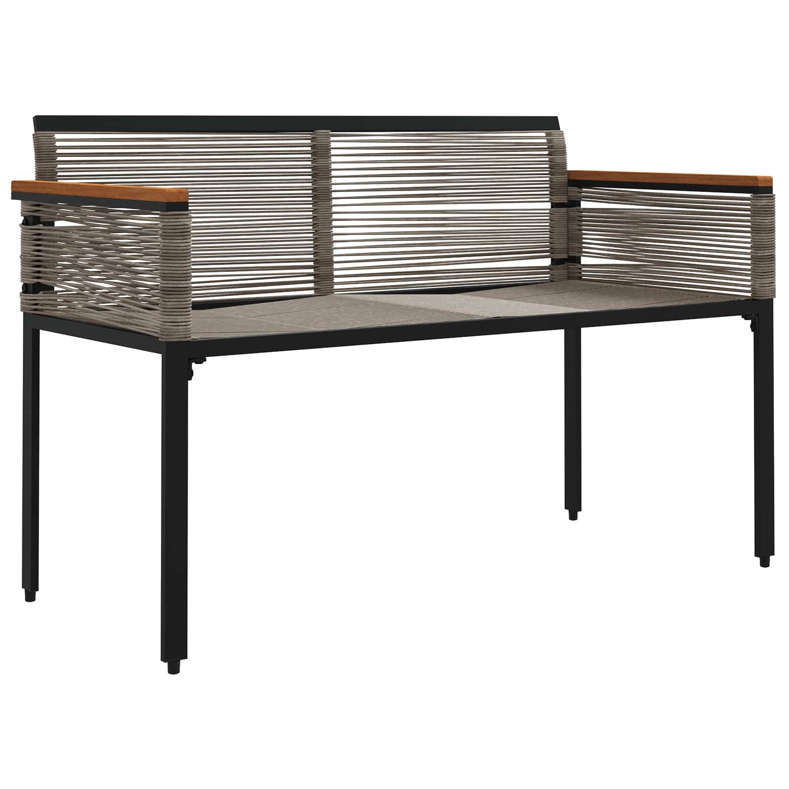 Tuinbank Grijs en Donkergrijs 117 x 54 x 74.5 cm poly rattan