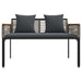 Tuinbank Grijs en Donkergrijs 117 x 54 x 74.5 cm poly rattan