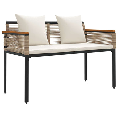 Tuinbank Beige en Crème Wit 117 x 54 x 74.5 cm poly rattan