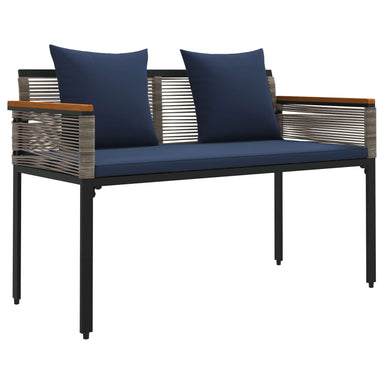 Tuinbank Grijs en Marineblauw 117 x 54 x 74.5 cm poly rattan