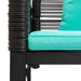 Tuinbank Zwart en Turquoise 117 x 54 x 74.5 cm poly rattan