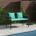 Tuinbank Zwart en Turquoise 117 x 54 x 74.5 cm poly rattan