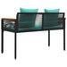 Tuinbank Zwart en Turquoise 117 x 54 x 74.5 cm poly rattan