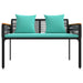 Tuinbank Zwart en Turquoise 117 x 54 x 74.5 cm poly rattan
