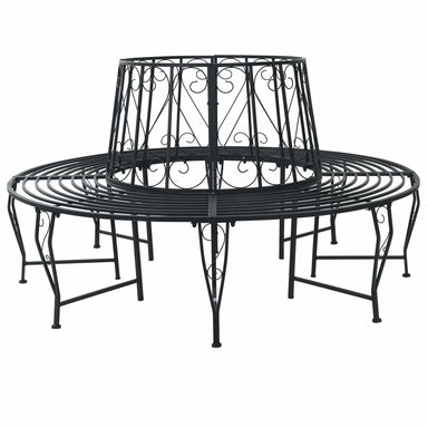 Boom bank Ø 160 x 89 cm Staal Zwart Rond