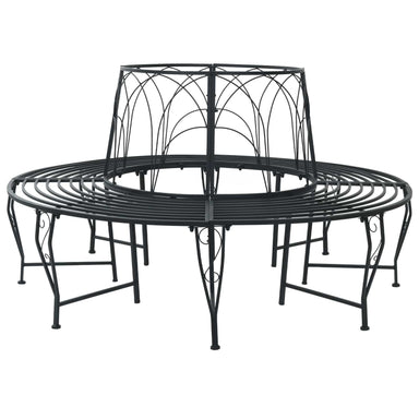 Boom bank 8-Aantal zitplaatsen Ø 160 x 89 cm Staal Zwart Rond