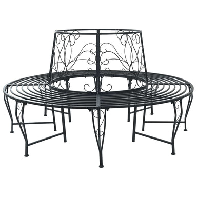 Boom bank 8-Aantal zitplaatsen Ø 160 x 89 cm Staal Zwart Rond