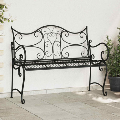 Tuinbank 2-Aantal zitplaatsen 114 x 56,5 x 90 cm Staal Zwart