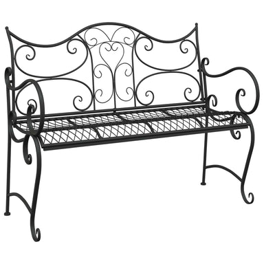Tuinbank 2-Aantal zitplaatsen 114 x 56,5 x 90 cm Staal Zwart