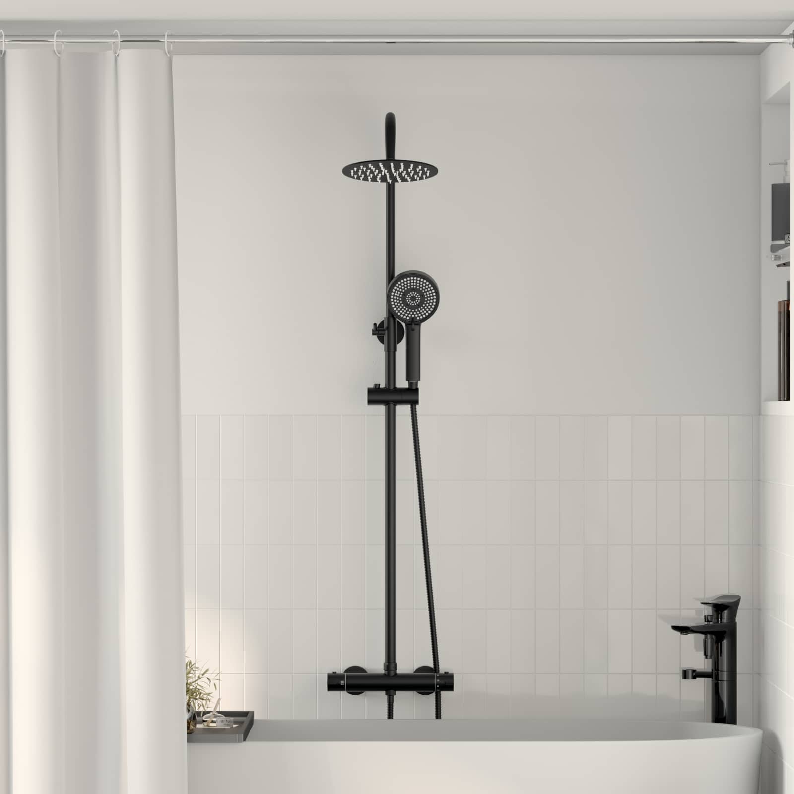 Thermostatisch Douchesysteem Set Zwart 27 x 46 x 123 cm RVS 201