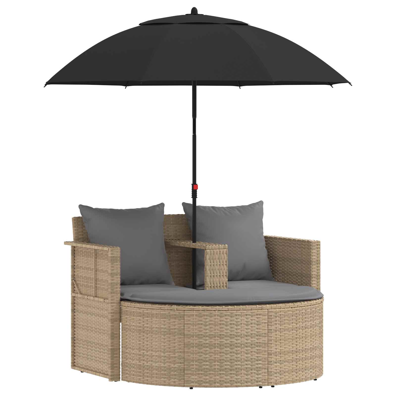 Tuinbankstel 8 st poly rattan Beige en Licht Grijs
