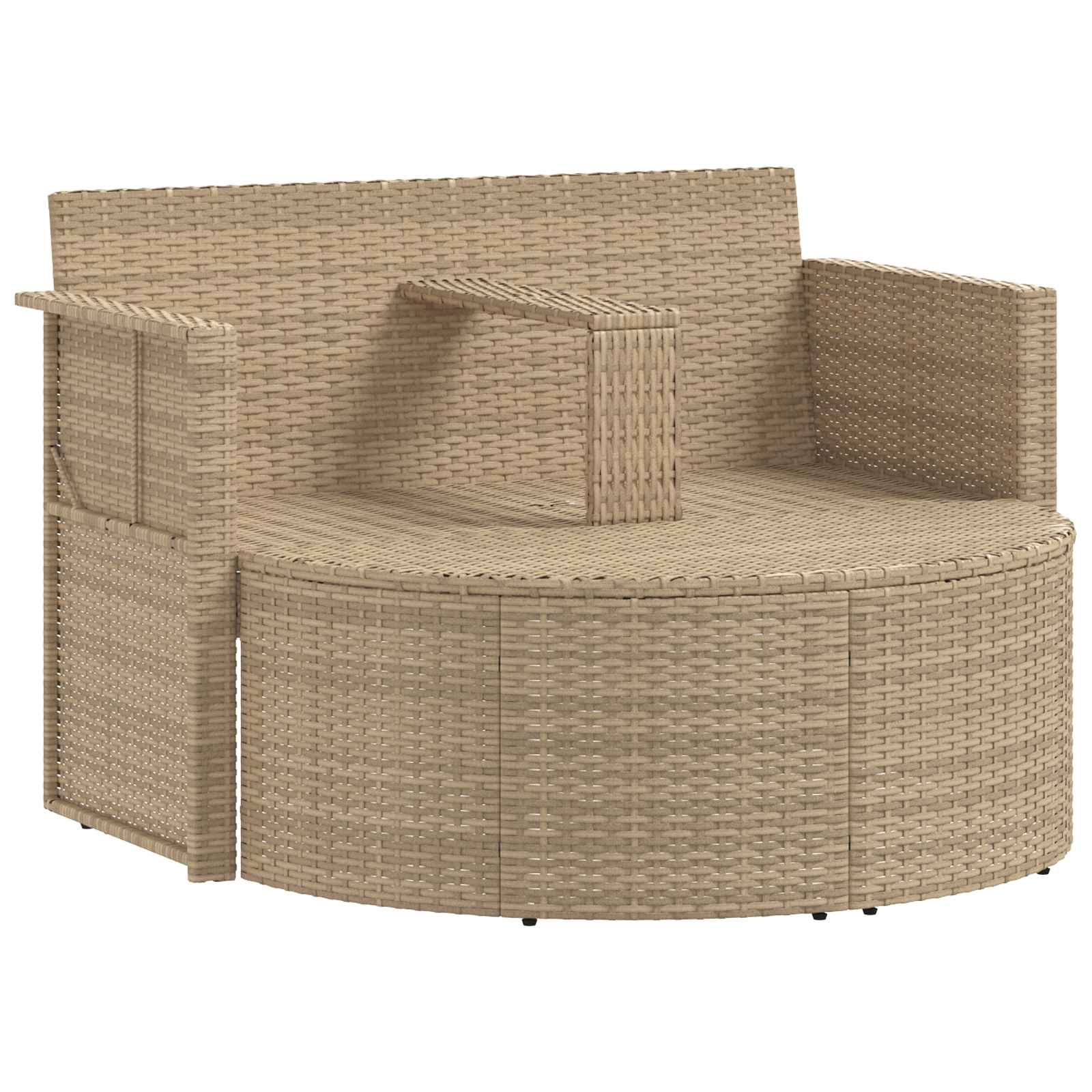 Tuinbankstel 8 st poly rattan Beige en Licht Grijs