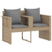 Tuinbankstel 8 st poly rattan Beige en Licht Grijs