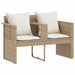 Tuinbankstel 8 st poly rattan Beige en Crème Wit