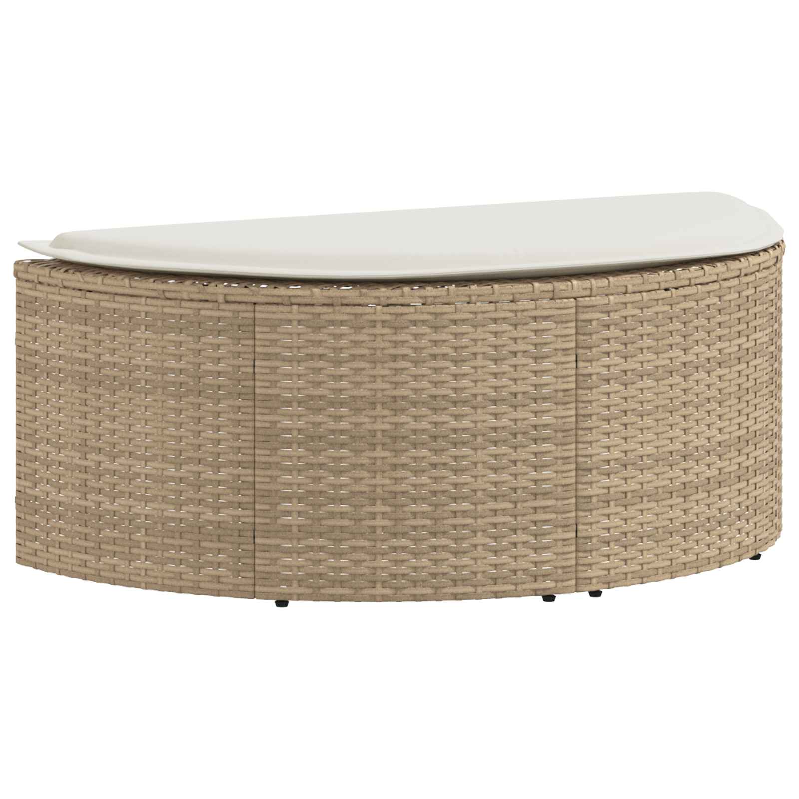 Tuinbankstel 8 st poly rattan Beige en Crème Wit