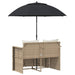 Tuinbankstel 8 st poly rattan Beige en Crème Wit