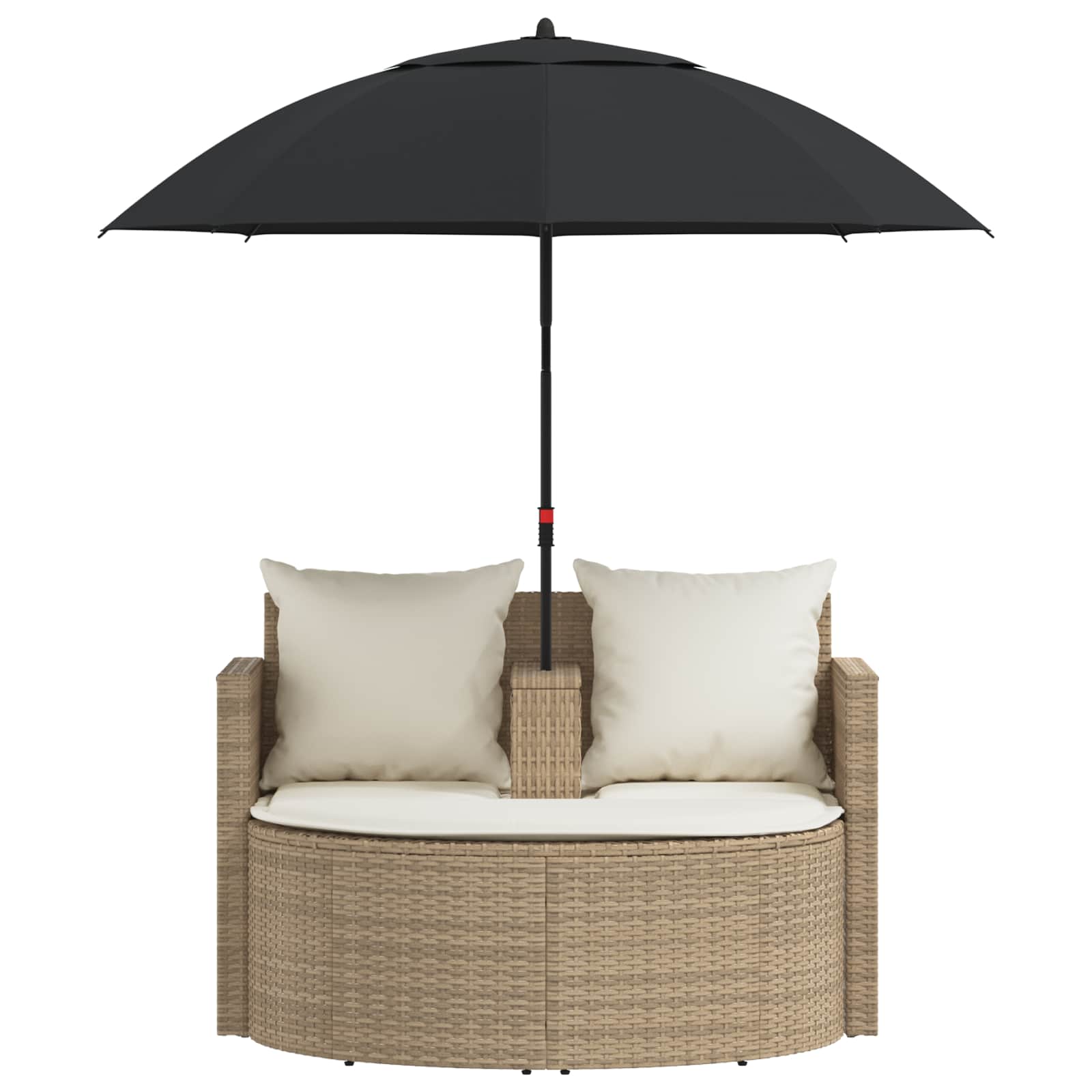 Tuinbankstel 8 st poly rattan Beige en Crème Wit