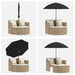 Tuinbankstel 8 st poly rattan Beige en Crème Wit