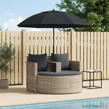 Tuinbankstel 8 st poly rattan Licht Grijs en Donker Grijs