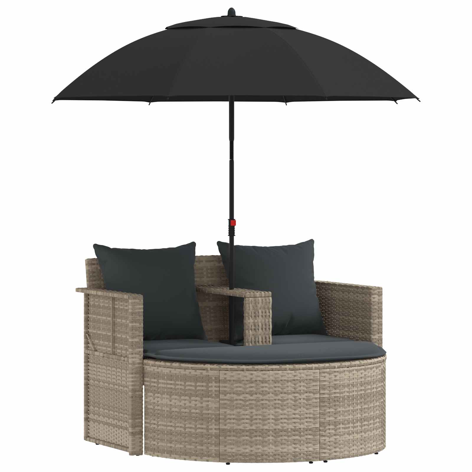 Tuinbankstel 8 st poly rattan Licht Grijs en Donker Grijs
