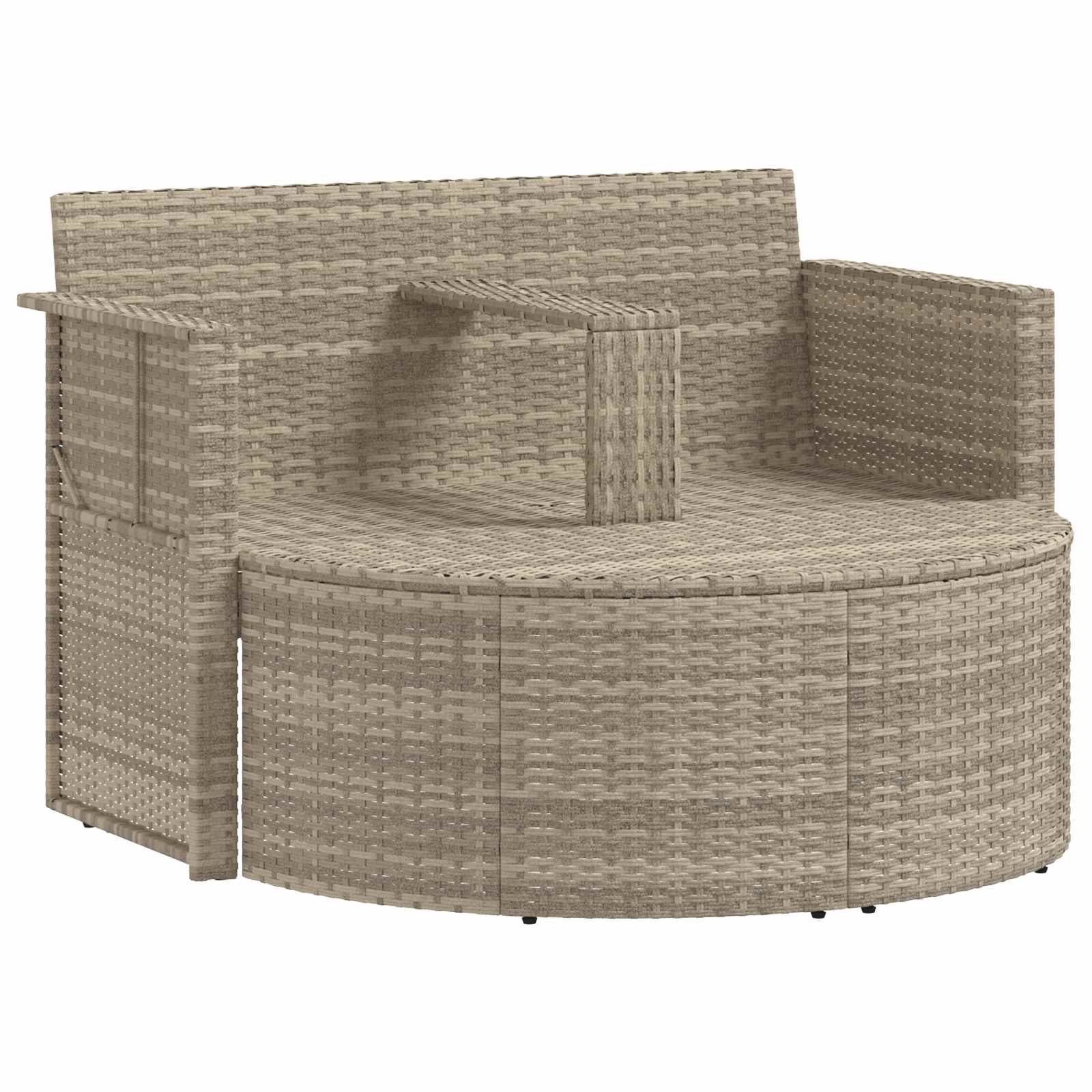 Tuinbankstel 8 st poly rattan Licht Grijs en Donker Grijs
