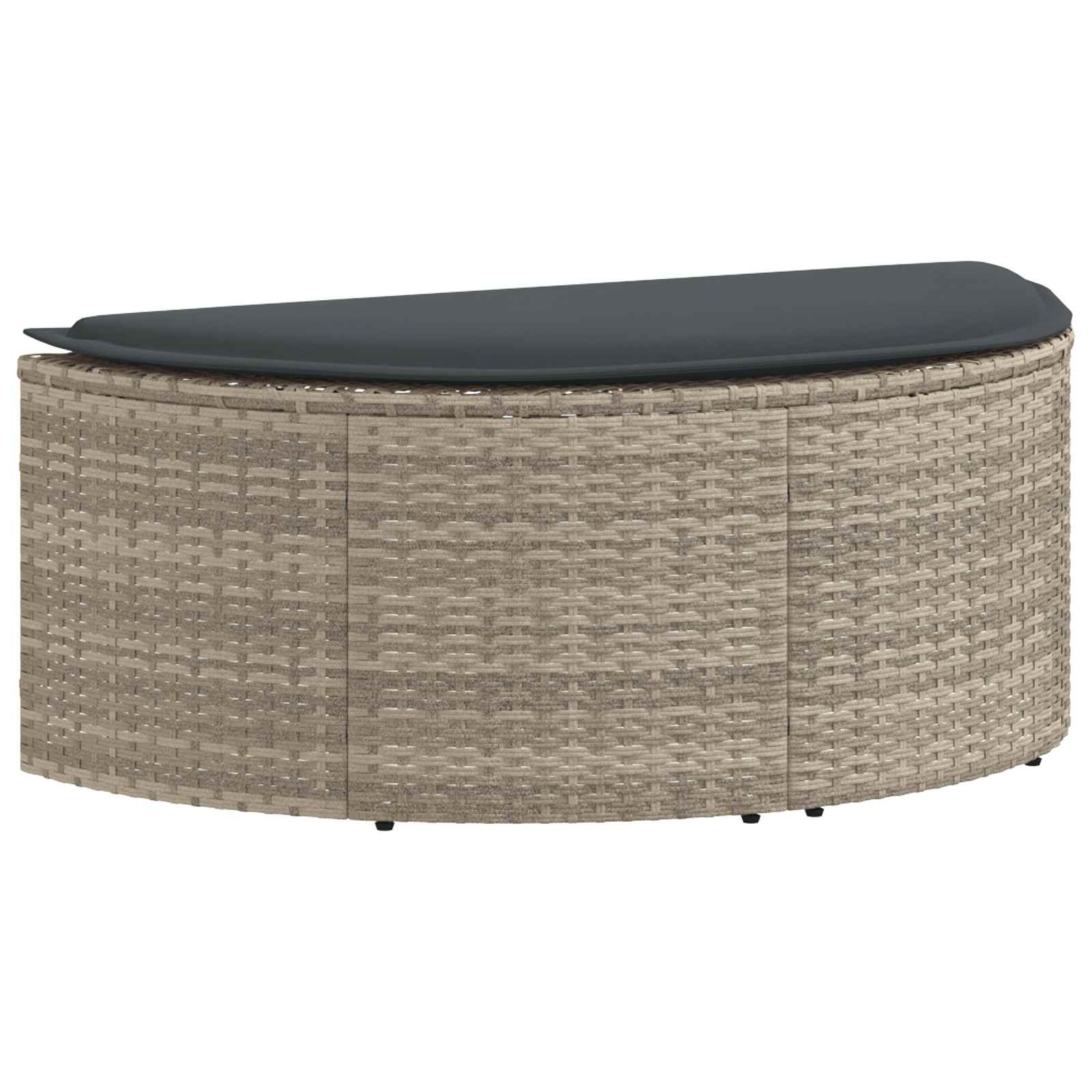 Tuinbankstel 8 st poly rattan Licht Grijs en Donker Grijs