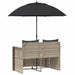 Tuinbankstel 8 st poly rattan Licht Grijs en Donker Grijs