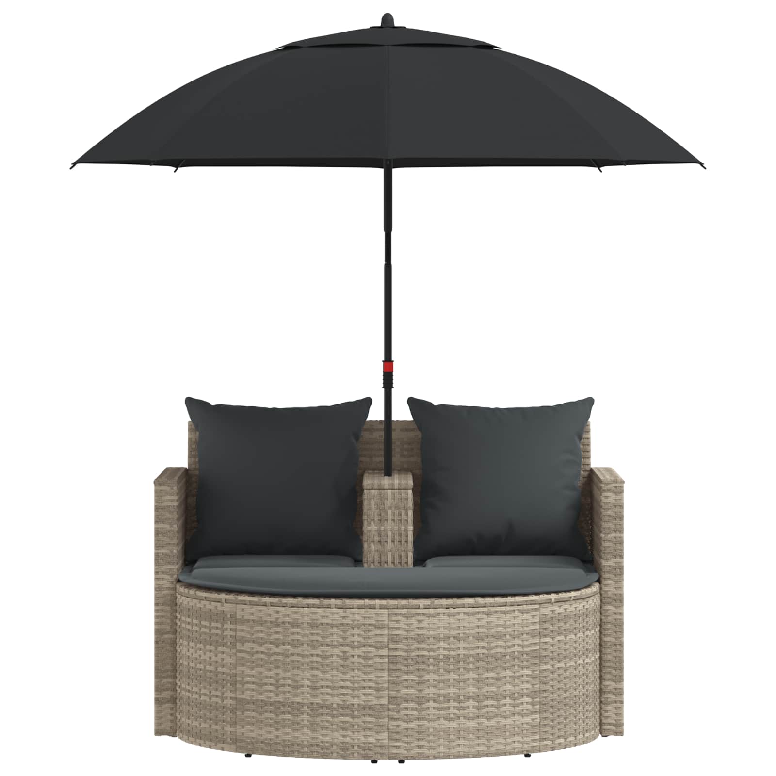 Tuinbankstel 8 st poly rattan Licht Grijs en Donker Grijs