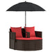 Tuinbankstel Bruin en Rood 168 x 168 x 180 cm poly rattan