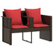 Tuinbankstel Bruin en Rood 168 x 168 x 180 cm poly rattan