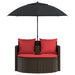 Tuinbankstel Bruin en Rood 168 x 168 x 180 cm poly rattan