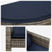 Tuinbank 8 st poly rattan Grijs en Marineblauw