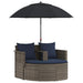 Tuinbank 8 st poly rattan Grijs en Marineblauw