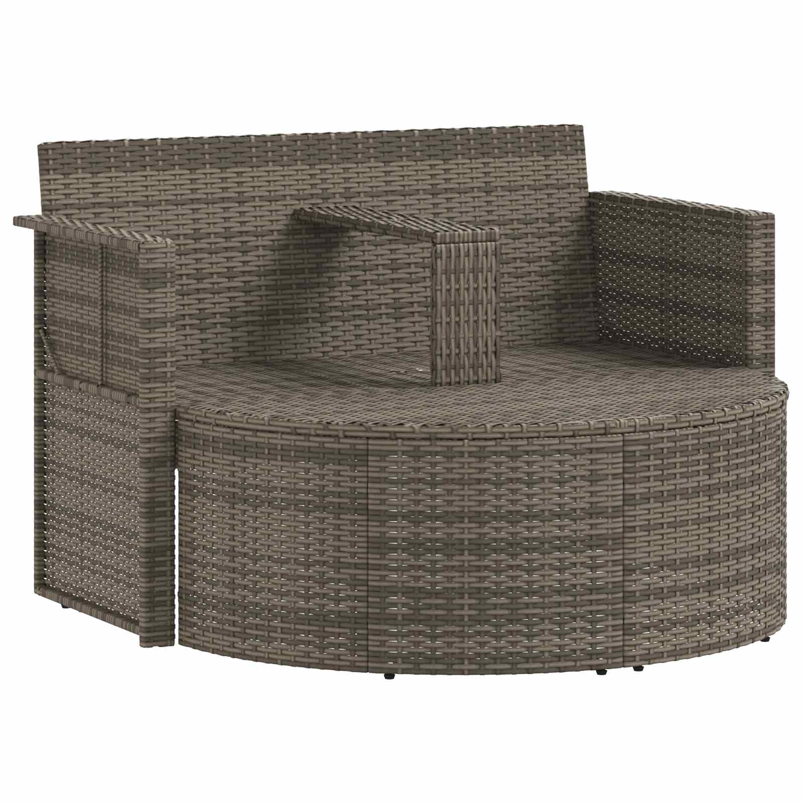 Tuinbank 8 st poly rattan Grijs en Marineblauw