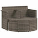 Tuinbank 8 st poly rattan Grijs en Marineblauw