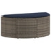 Tuinbank 8 st poly rattan Grijs en Marineblauw