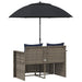 Tuinbank 8 st poly rattan Grijs en Marineblauw