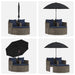 Tuinbank 8 st poly rattan Grijs en Marineblauw